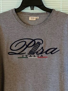 Vintage Pisa Italia Embroidered Tee T-Shirt XL